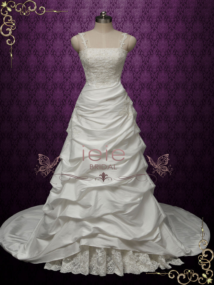 A-line Taffeta Wedding Dress with Pick-up Skirt SABRINA