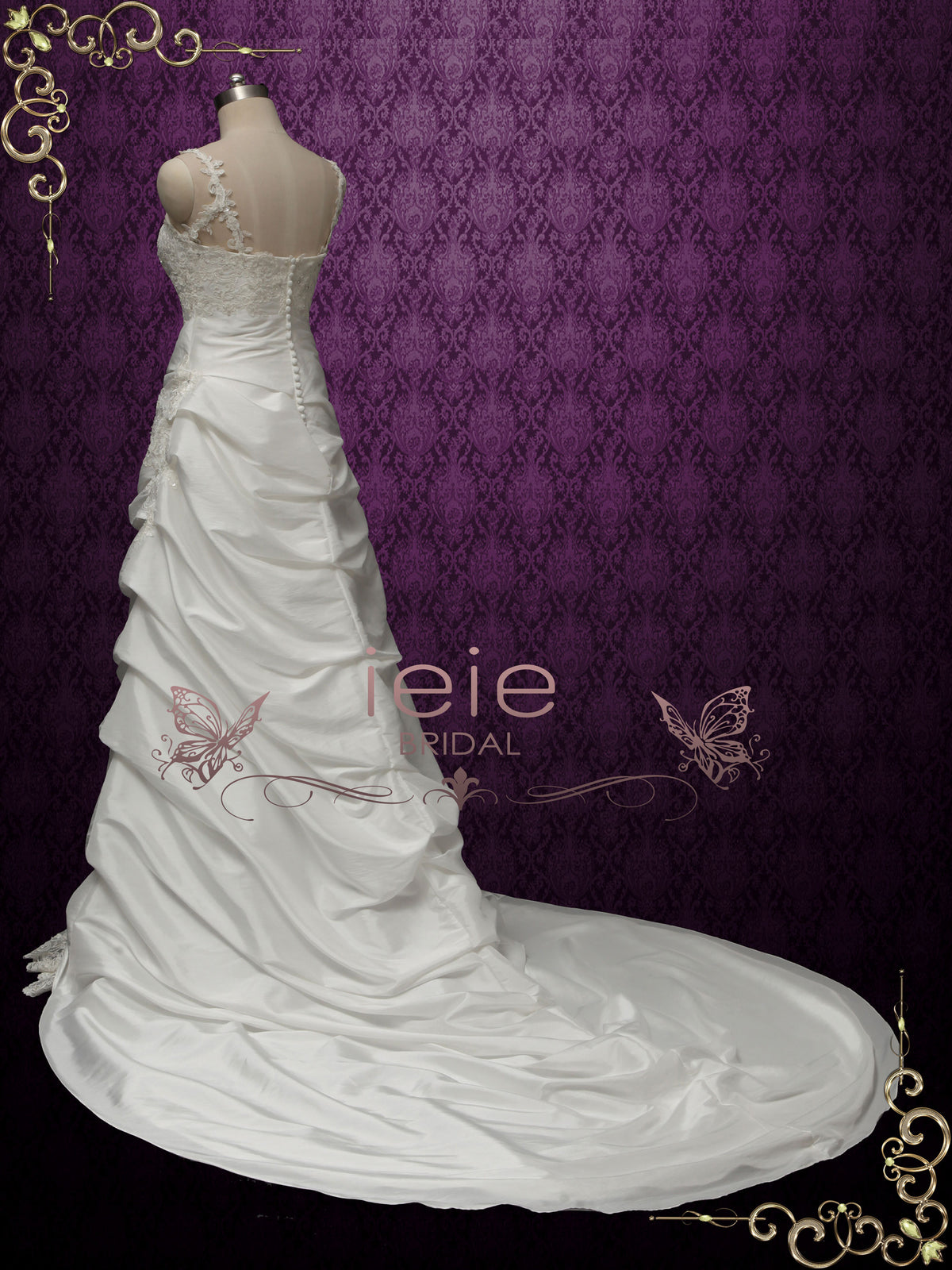 A-line Taffeta Wedding Dress with Pick-up Skirt SABRINA