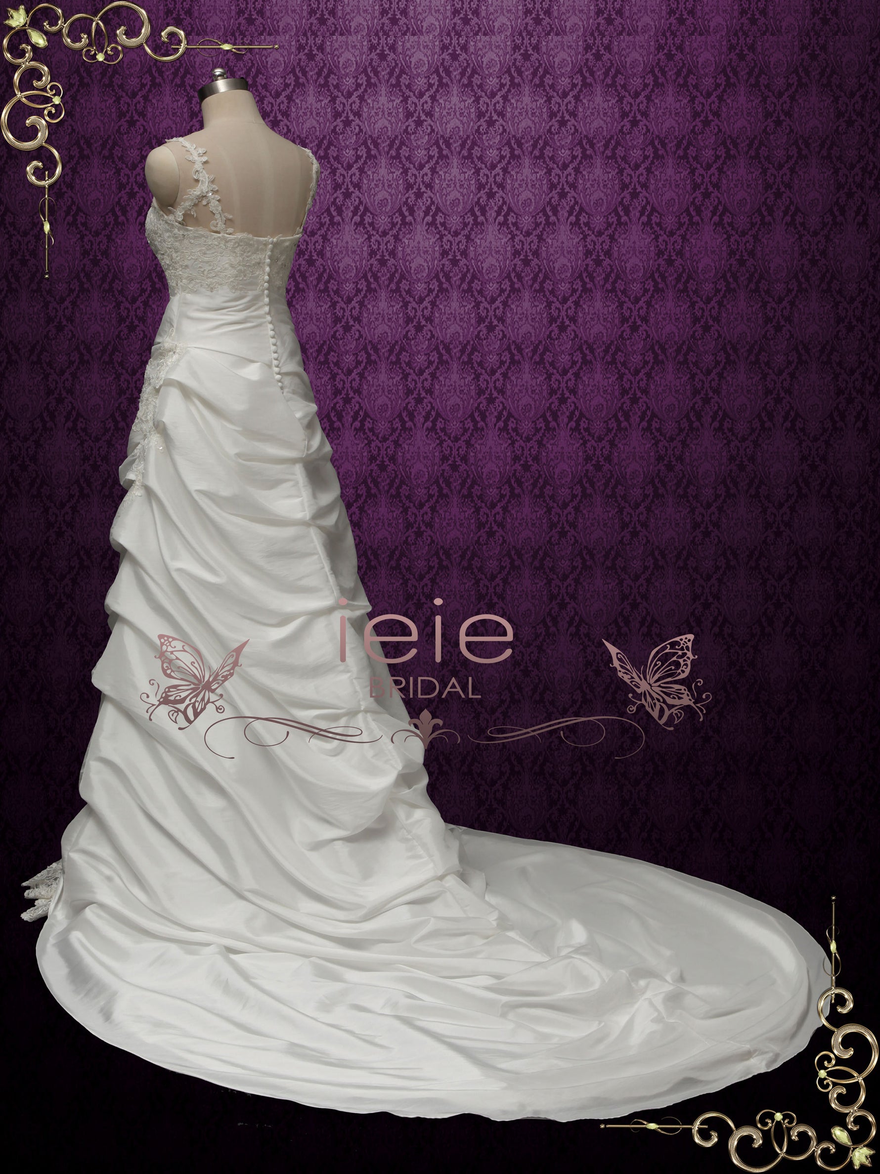 A-line Taffeta Wedding Dress with Pick-up Skirt SABRINA