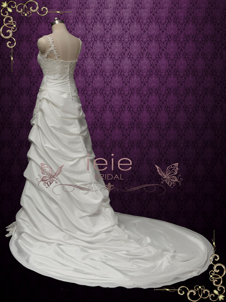 A-line Taffeta Wedding Dress with Pick-up Skirt SABRINA