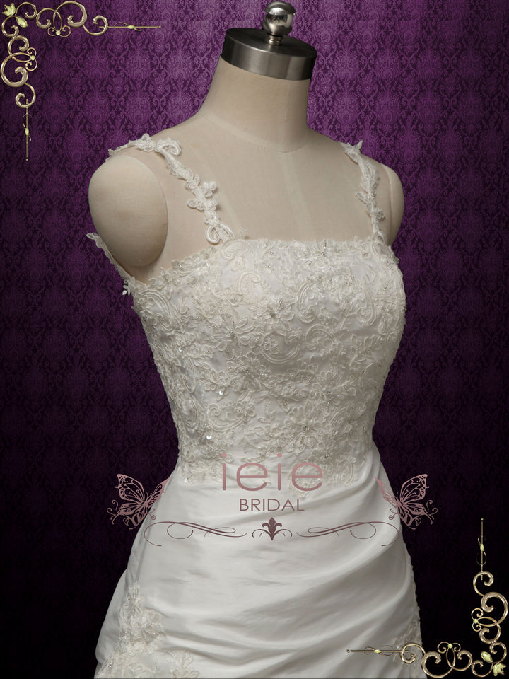 A-Line Taffeta Wedding Dress with Pick-Up Skirt Sabrina Size 22w / Ivory A-Line Taffeta Wedding Dress with Pick-Up Skirt Sabrina Size 22w / Ivory