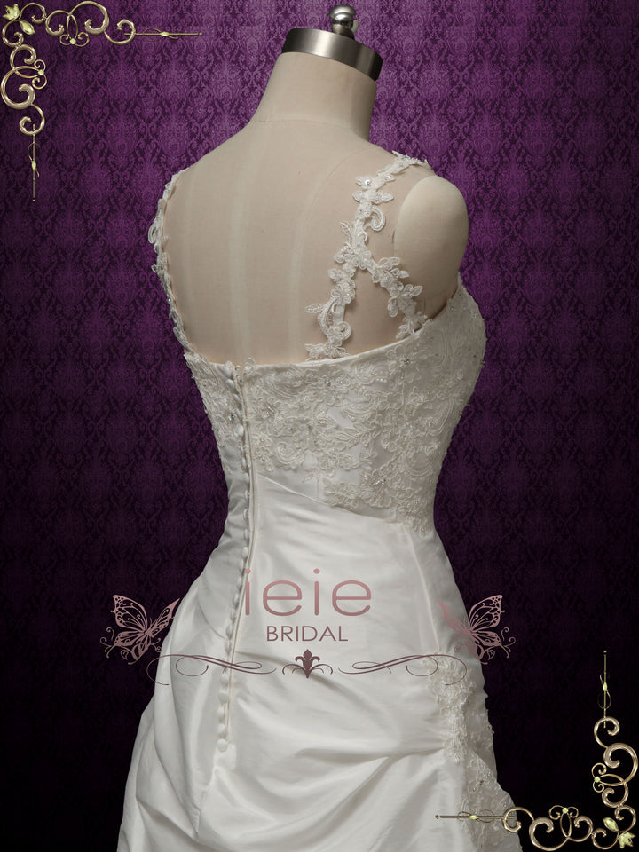 A-line Taffeta Wedding Dress with Pick-up Skirt SABRINA