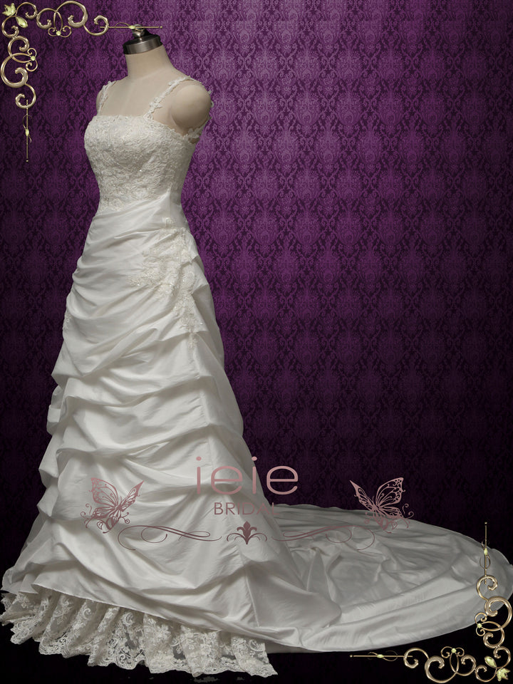 A-line Taffeta Wedding Dress with Pick-up Skirt SABRINA