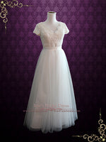 Whimsical Beach Lace Wedding Dress with Cap Sleeve ELISSA