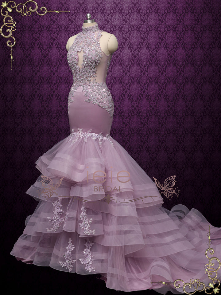 mermaid purple wedding dress Amethyst Allure