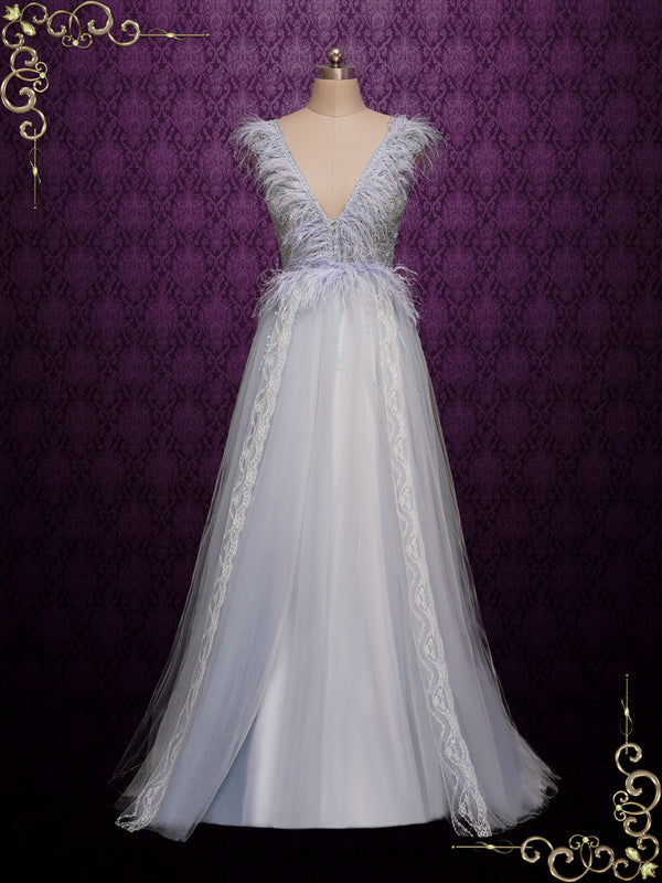 Unique Gala Style Blue Wedding Dress AUDRA