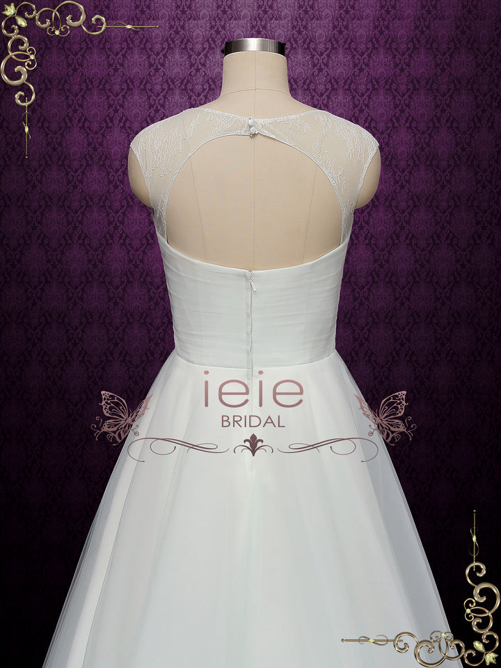 Light Green A-line Wedding Dress with Cap Sleeves SHA ieie Light Green A-line Wedding Dress with Cap Sleeves SHA ieie