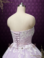 Lilac Purple Strapless Ballerina Style Tea Length Wedding Dress KELSEY