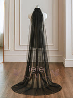 Black Soft Tulle Chapel and Cathedral Length Wedding Veil VG1030