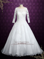 Long Sleeves Lace Ball Gown Wedding Dress | Nicole
