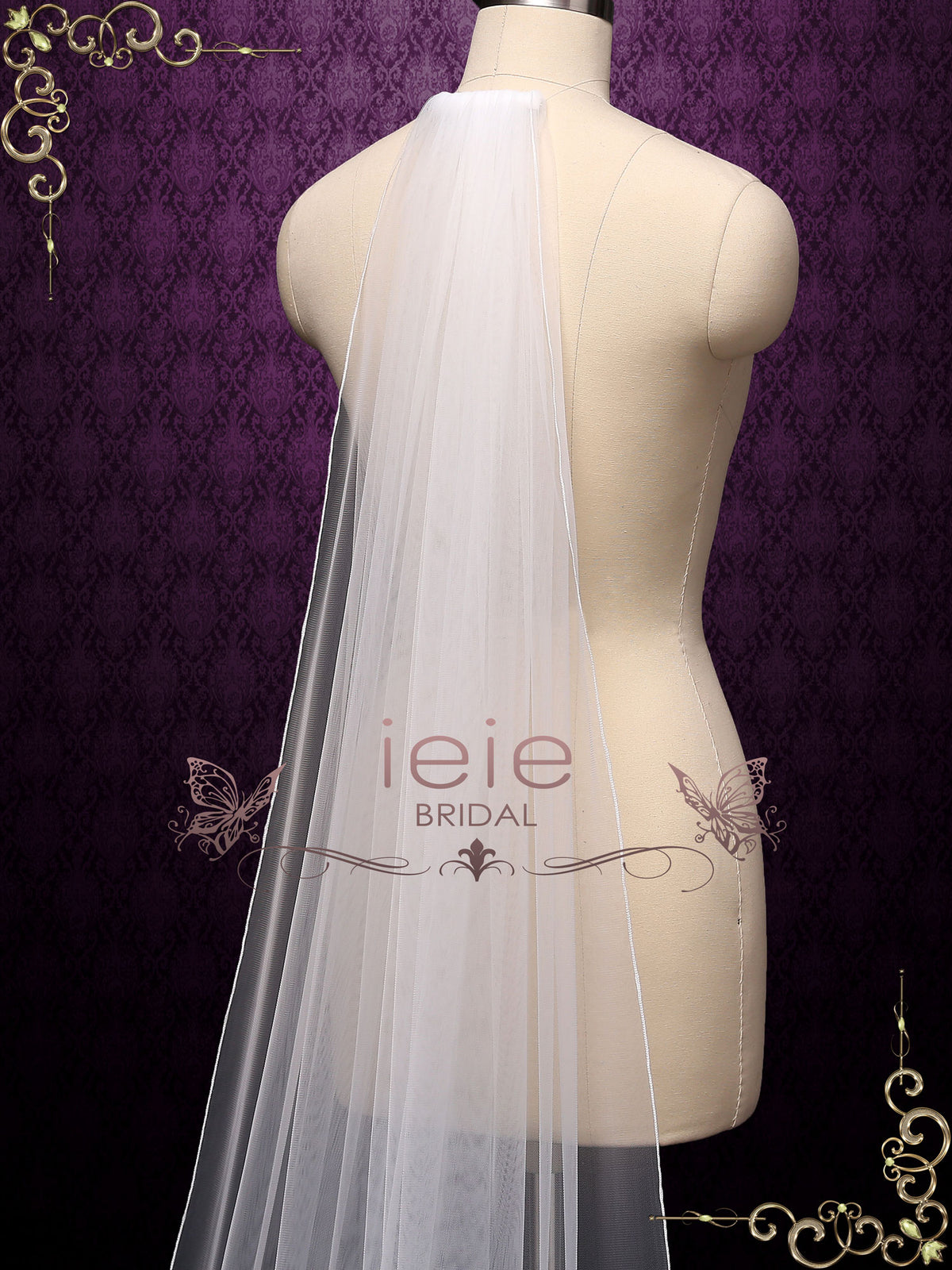 Long Pencil Edge Wedding Veil VG2030
