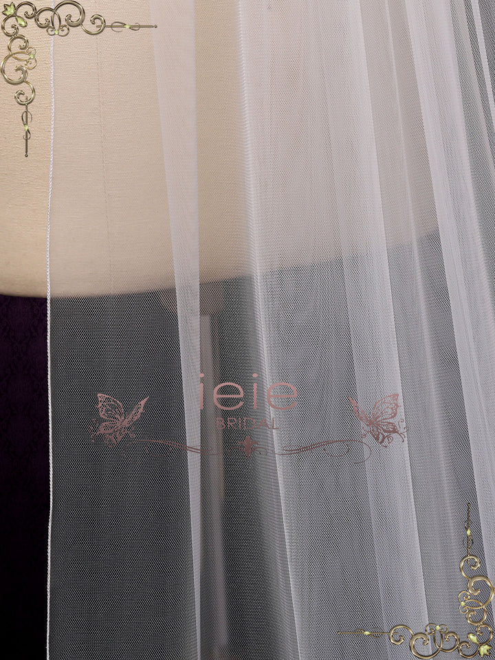 Long Pencil Edge Wedding Veil VG2030