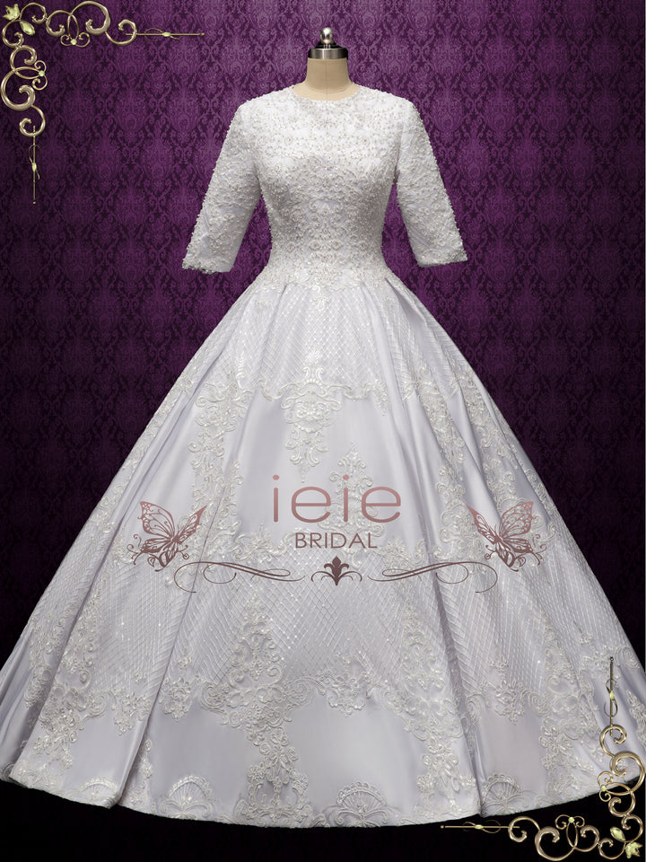 Luxurious Modest Ball Gown Wedding Dress DEENA
