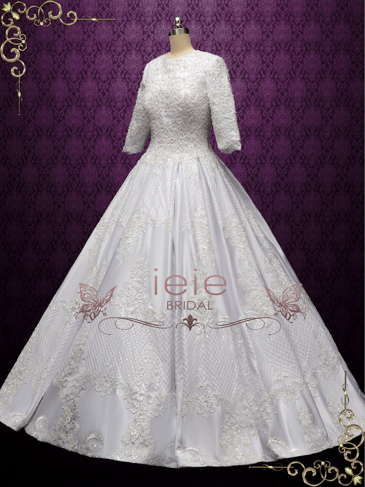 Luxurious Modest Ball Gown Wedding Dress DEENA