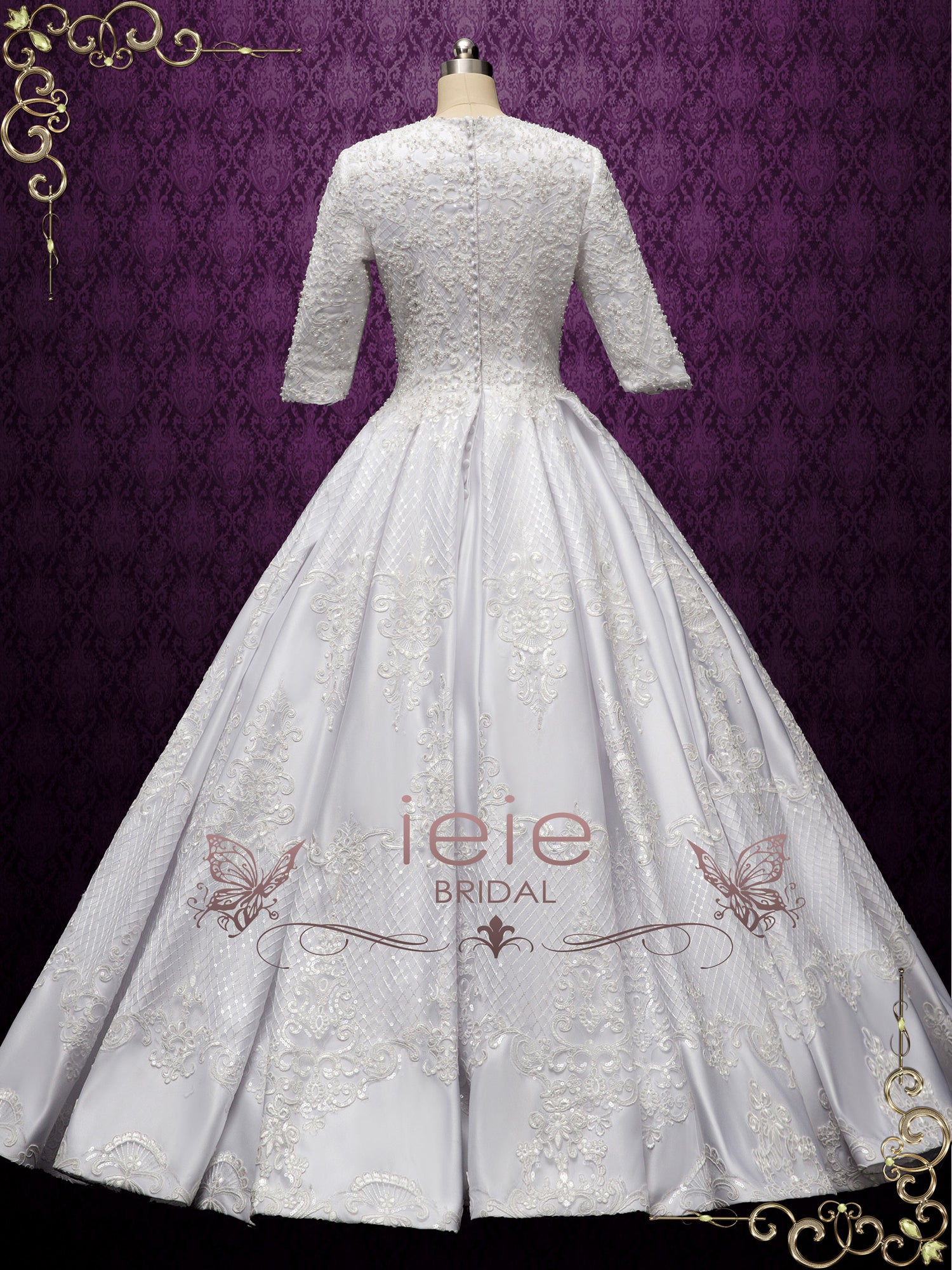 Luxurious Modest Ball Gown Wedding Dress DEENA