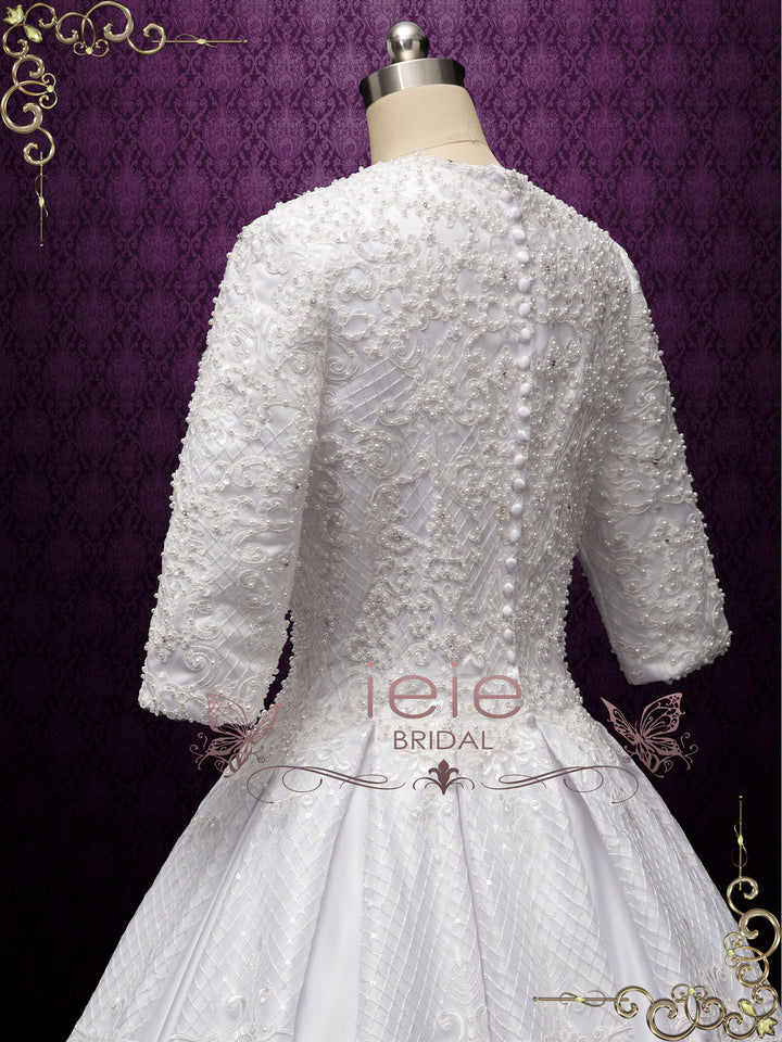 Luxurious Modest Ball Gown Wedding Dress DEENA