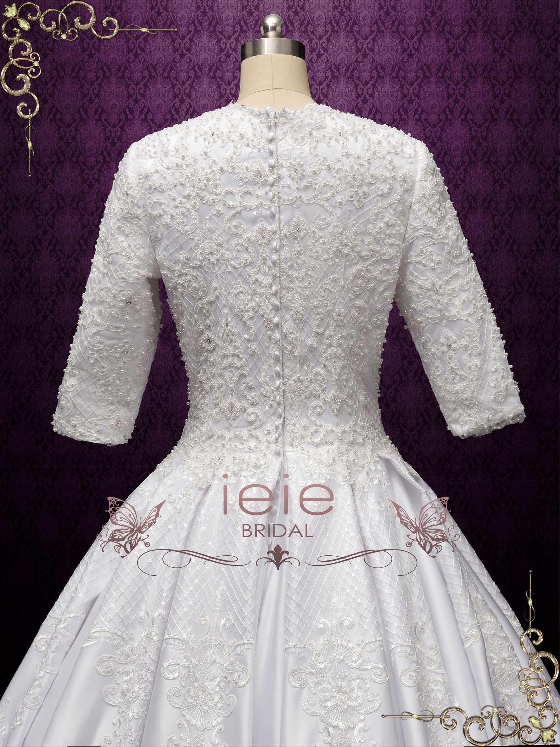 Luxurious Modest Ball Gown Wedding Dress DEENA