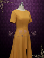 Marigold Yellow Wedding Dress with Slit DESERTE