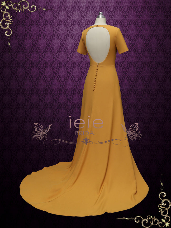 Marigold Yellow Wedding Dress with Slit DESERTE