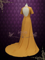 Marigold Yellow Wedding Dress with Slit DESERTE