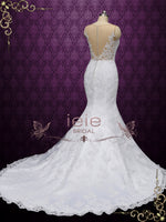 Lace Mermaid Wedding Dress with Illusion Neckline JERI