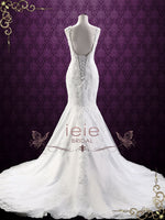 Mermaid Backless Lace Wedding Dress with Open Corset Back PORTIA