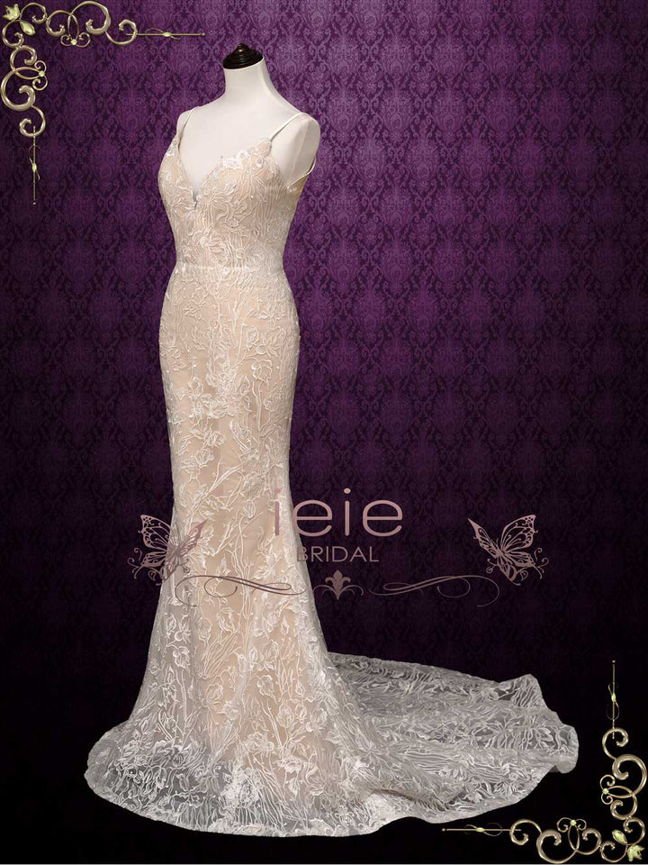 Champagne Lace Mermaid Wedding Dress ZELDA