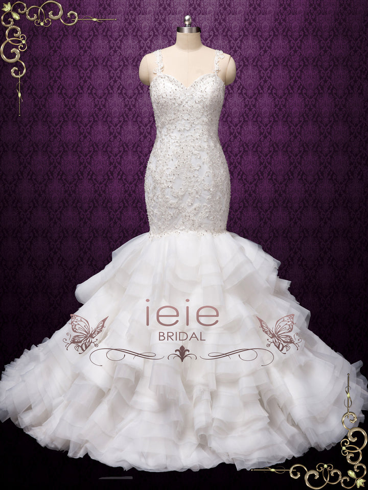 Lace Mermaid Wedding Dress with Ruffle Skirt OLOLADE