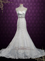 Strapless Lace Mermaid Wedding Dress with Sweetheart Neckline | Lori