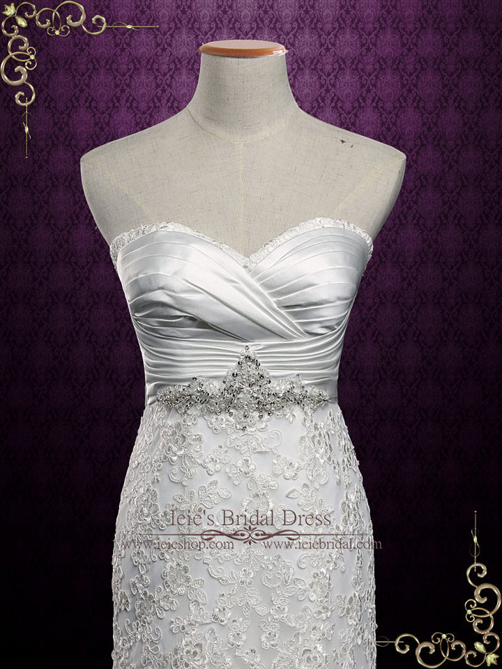 Strapless Lace Mermaid Wedding Dress with Sweetheart Neckline | Lori