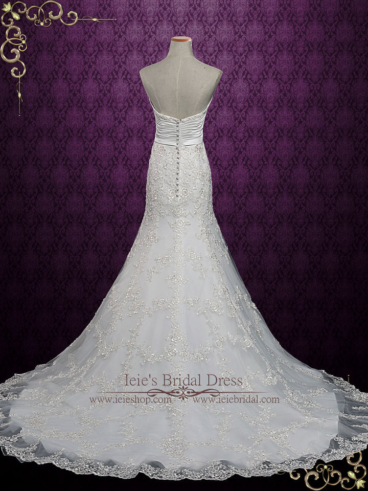 Strapless Lace Mermaid Wedding Dress with Sweetheart Neckline | Lori