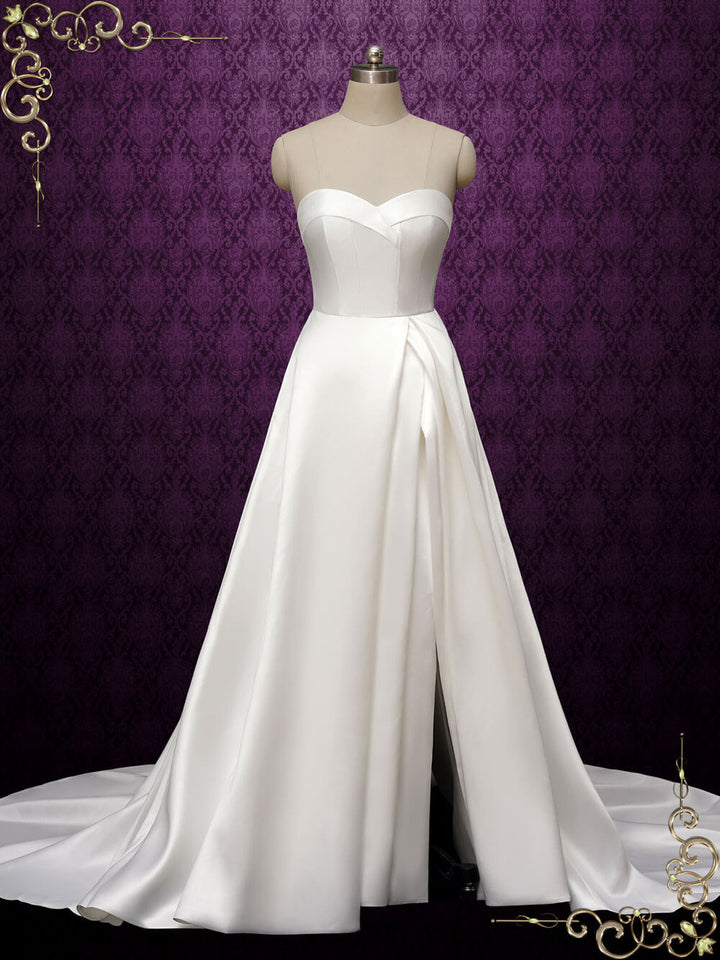 Elegant Minimalist Wedding Dress with Side Slit | REMI