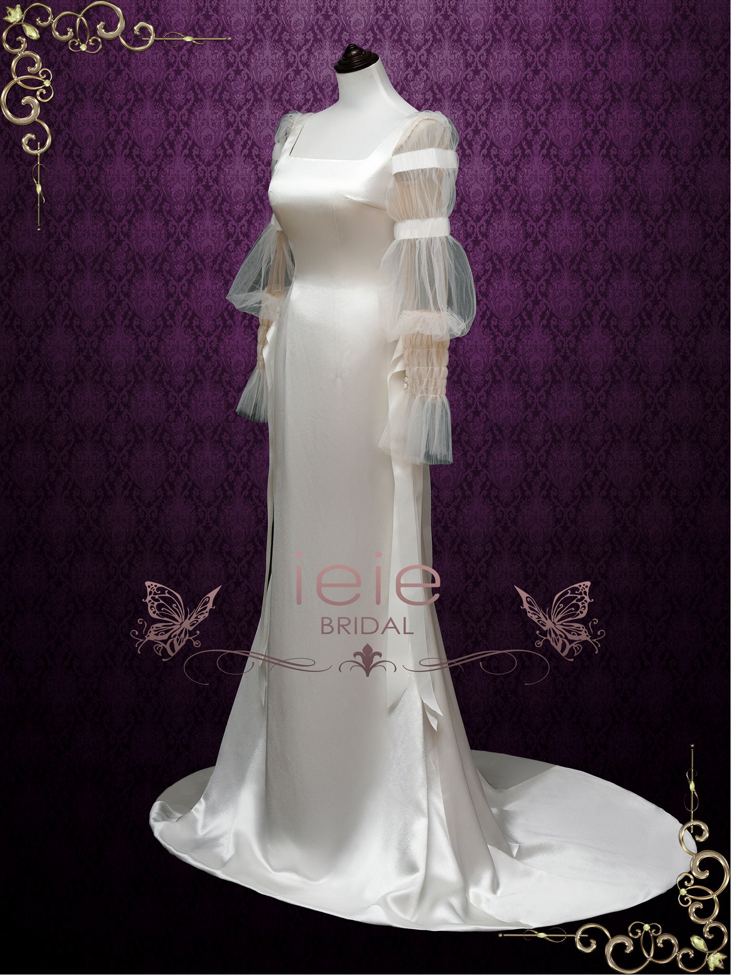 Simple purple hotsell wedding dress
