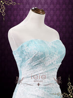Mint Green Strapless Lace Wedding Dress BRENNA