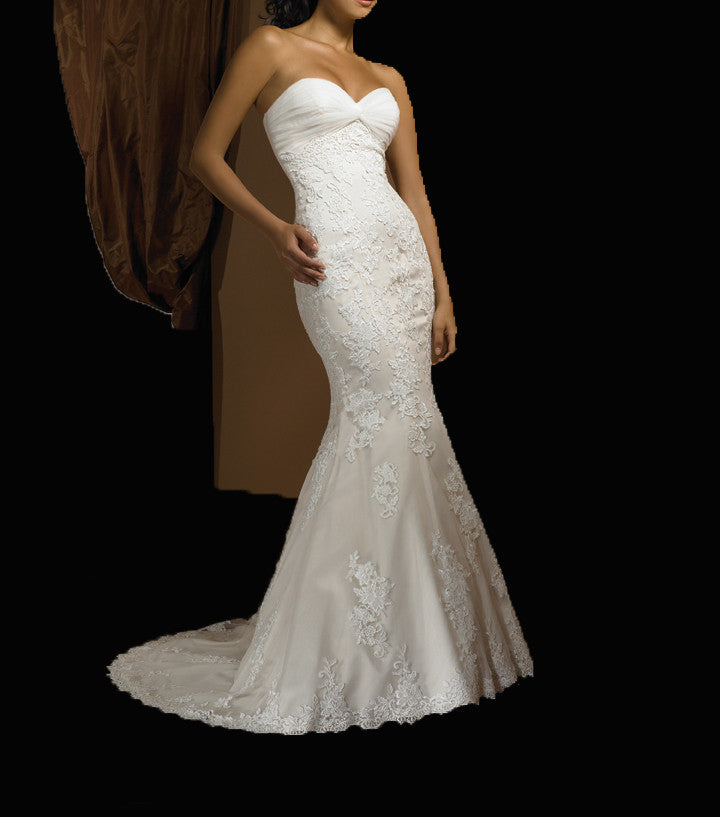 Strapless Mermaid Wedding Dress with Ruched Neckline | Merissa