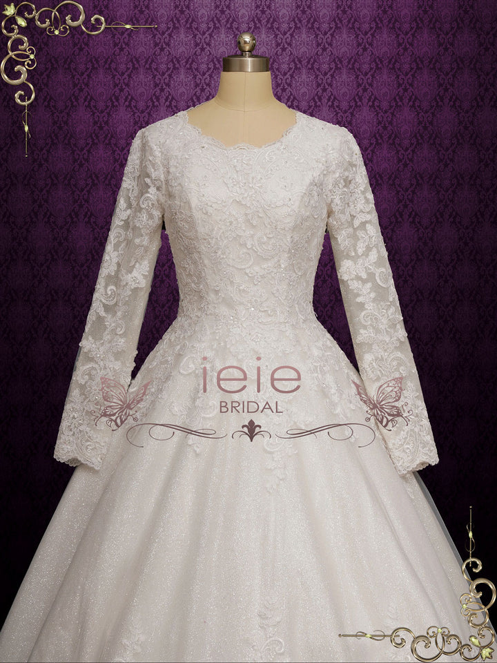 Modest Ball Gown Lace Wedding Dress HARRISON