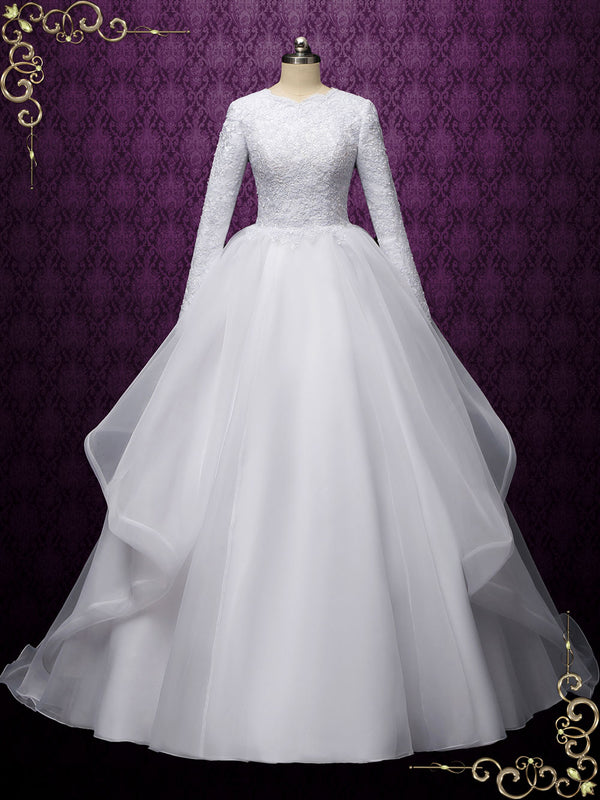 Modest Lace Ball Gown Wedding Dress DALTON