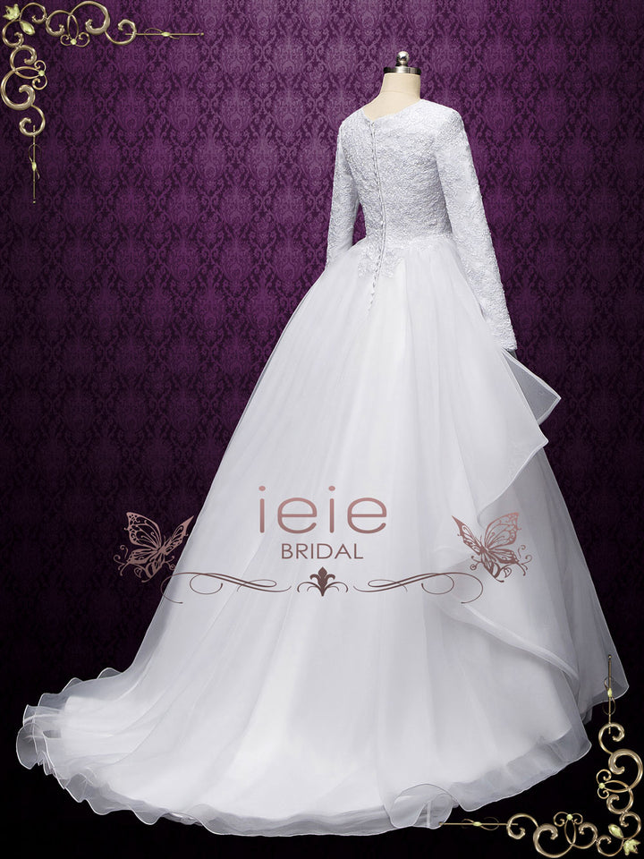 Modest Lace Ball Gown Wedding Dress DALTON