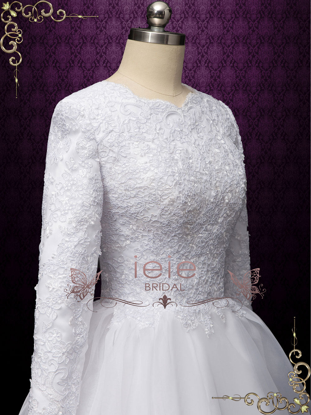 Ready to Wear Modest Lace Ball Gown Wedding Dress DALTON