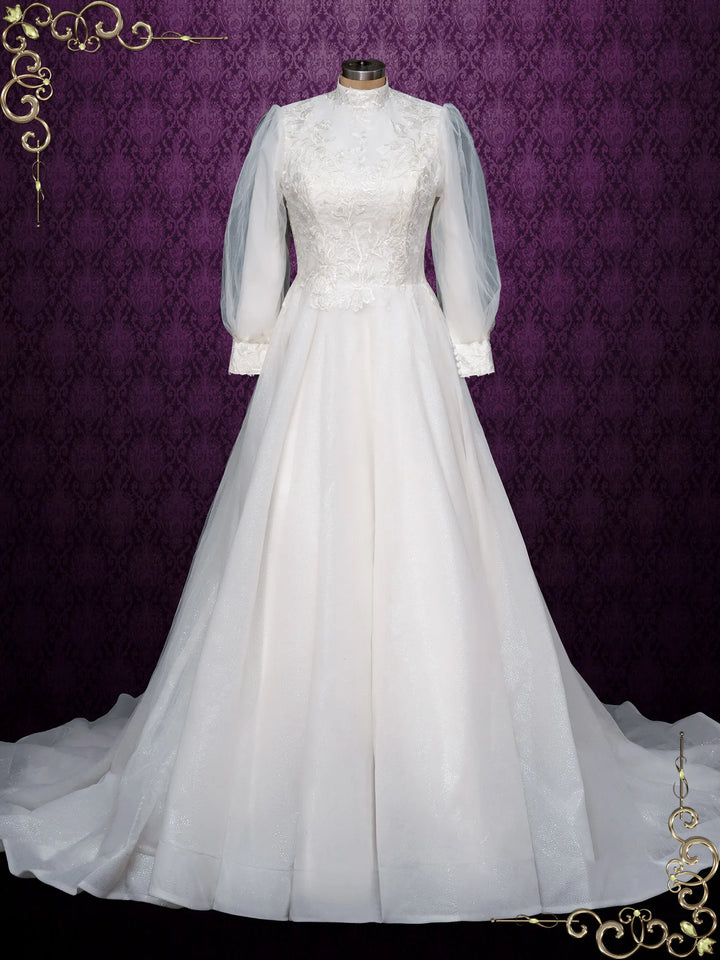 Long Sleeves Modest Ball Gown Wedding Dress NORELLE