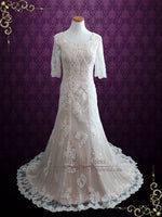 Modest Fit and Flare Lace Wedding Dress | Brooke