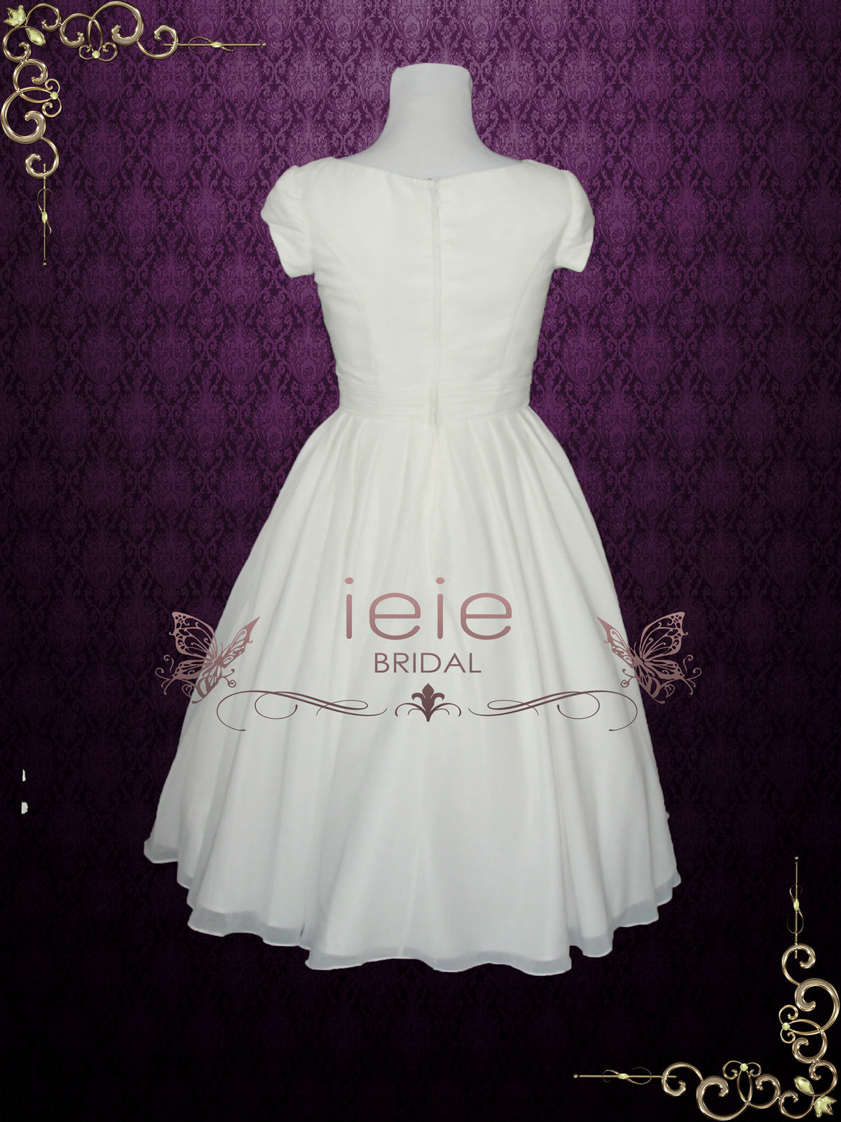 Modest Chiffon Short Wedding Dress RAYLENE