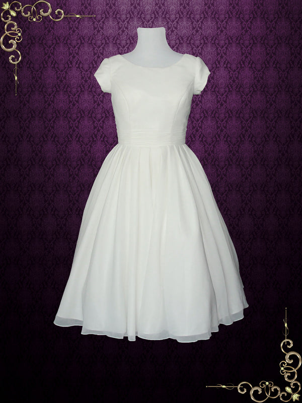 Modest Chiffon Short Wedding Dress RAYLENE