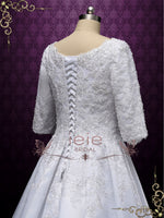 Modest Lace Wedding Dress with Half Sleeves AMBROSE
