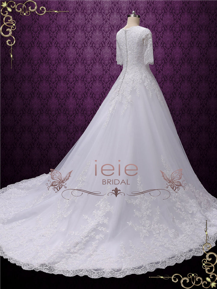 Modest Ball Gown Wedding Dress with Sleeves MADISON