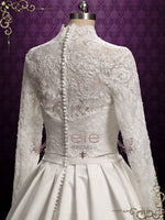 Classic Lace Ball Gown Wedding Dress with Long Lace Sleeves KATHERINE