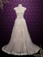 Modest Lace Short Sleeves Wedding Dress SHAWNA