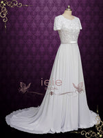 Modest Lace Wedding Dress with Short Sleeves ARYA