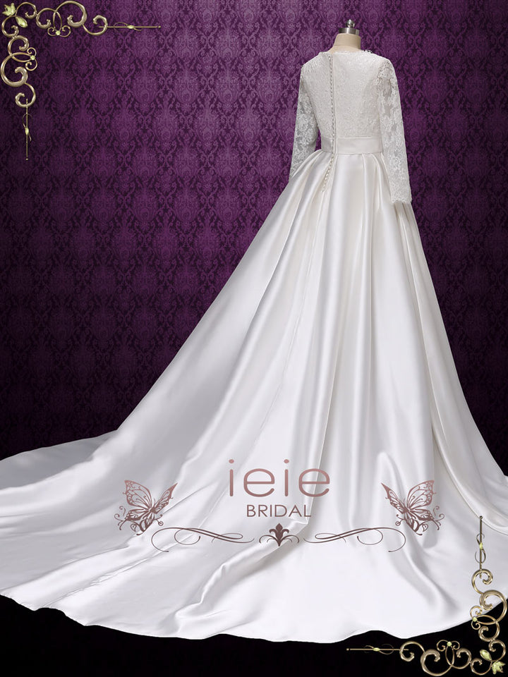 Modest Long Sleeves Lace Wedding Dress ARIANA