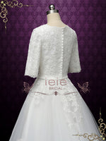 Modest Lace Wedding Dress with Sleeves BELIA